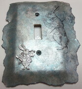 Alice in Wonderland white rabbit switchplate cover