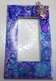 Alice in Wonderland white rabbit switchplate cover with alcohol inks