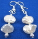 Grey-white keishi pearl earrings