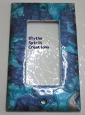 Marine, turquoise, and pearl one-whole modern lightswitch cover