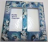 Marine, turquoise, and pearl two-hole modern lightswitch cover