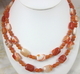 Orange Botswana and orange calcite double strand necklace