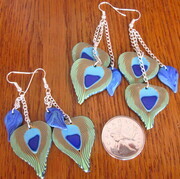 Polymer clay peacock earrings